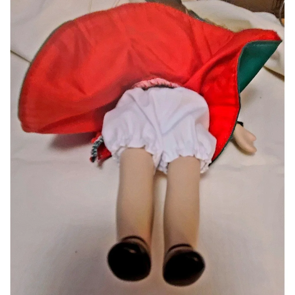 Vintage 90's Porcelain Irish Dancer Doll Red Hair Green Celtic Embroidered Dress